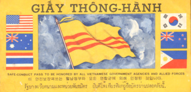 A Safe conduct pass to be honored by all Vietnamese Government Agencies and Allied Forces for soldiers.