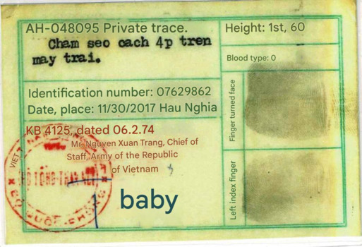 Identification Card belonging to Van Trang  Nguyen.
