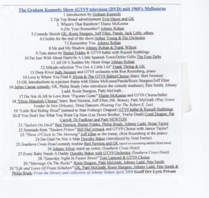 DVD The Graham Kennedy Show (GTV9 television (DVD) mid 1960's Melbourne