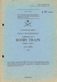 Field Engineering, Pamphlet No.7: Booby Traps, Parts 1 and 2 (All Arms) 1972