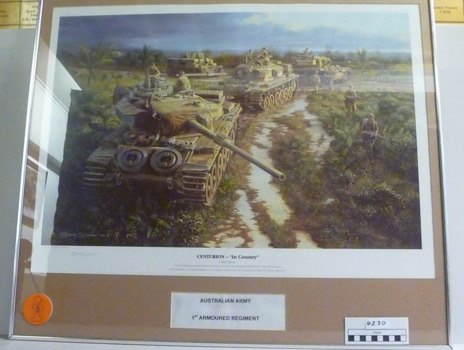 A Framed Coloured Print of Centurion - "In Country"