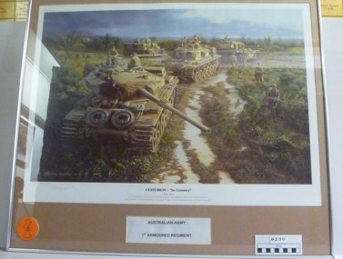 A Framed Coloured Print of Centurion - "In Country"