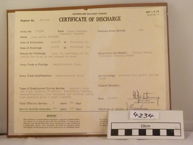 Document, Discharge Certificate, Sept. 1971