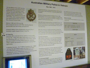 Poster - Poster, Information Board, Australian Military Police Vietnam May 1965 - 1972