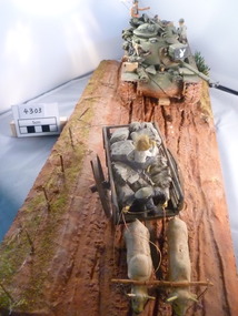 Model - Diorama, US Army Tank and Farmers Cart