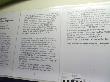 Poster, Information Board of 7RAR History and Operations