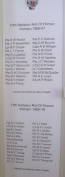 Information Board: Roll of Honour 5RAR