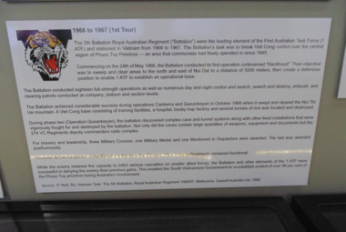 Information Board of 5 RAR 1966 - 1967 (1st Tour)