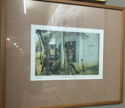 A Framed Coloured Print of My Vietnam Collection - At the Baria Canteen 1966.