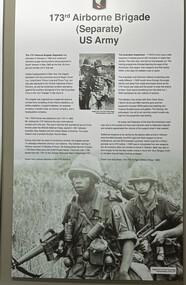 Information Board 173 Airborne Brigade (Separate) US Army