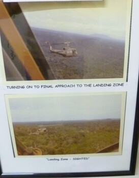 Two Coloured Framed Photographs of Helicopters.