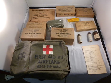 Contents of a United States First Aid Kit Airplane.