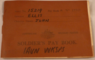 Soldier's Pay book for John Ellis, 15219