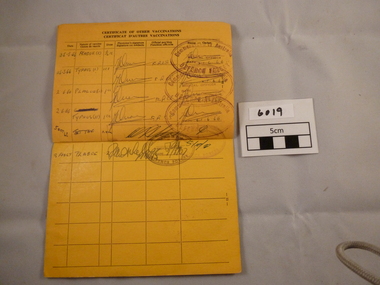 Booklet - Vaccination record, C 1960