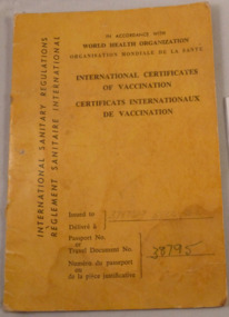 International Certificates of Vaccination for Tpr Quentin Leslie Sell 