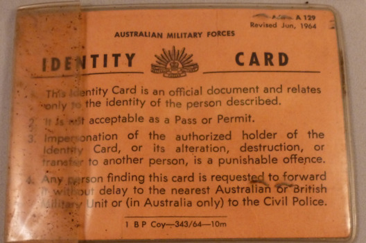 Identity Card for Tpr Quentin Leslie Sell - 3787247