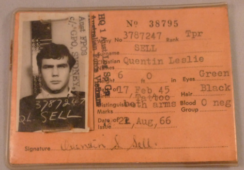 Identity Card for Tpr Quentin Leslie Sell - 3787247