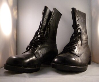 A Pair of Men's Black Leather Flying Boots