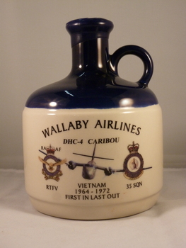 Wine Flask Wallaby Airlines DHC-4 Caribou, Vietnam 1964 - 1972,  First in Last Out