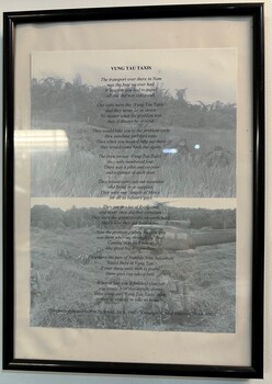 A Framed Print of a Poem titled "Vung Tau Taxis"