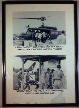 Two Black and White Photographs of 9 Squadron "Dust Off" (medivac)
