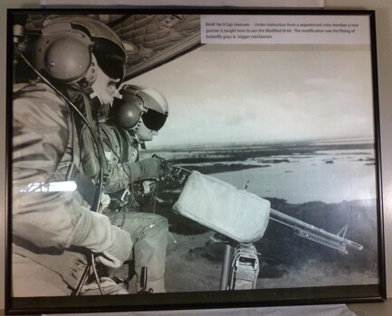 A Framed Black and White Photograph of RAAF No 9 Sqn, Vietnam