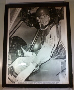 A Black and White Framed Photograph of Flying Officer Nicholas William Hobson - O116949