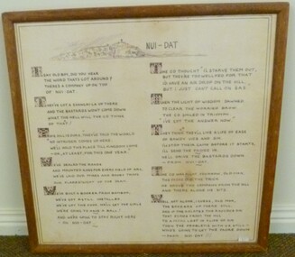 A framed document titled Nui-Dat