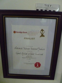 Award, Bendigo Bank Gippsland Business Award, 2011