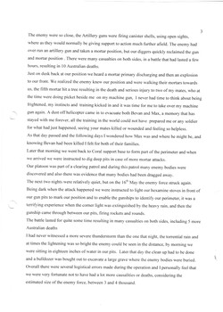A Copy of Thomas Loughridge's account of his time in the Vietnam War.