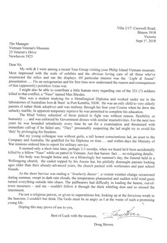 A Letter from Doug Brown regarding Max Rhodes dated Sept 1st 2018.