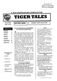 Tiger Tales: Newsletter of the 5 RAR Association - March 2002.