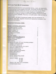 Booklet, Centurion Tank Mk 5/1 (Australia)