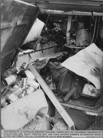 Photograph, Inside the APC 13A after the explosion: Image No. 3, 1970