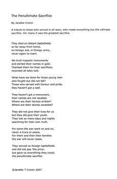 A Copy of Three Poems written by Janette Cronin.