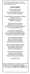 A copy of a Poem written by Bill Charlton Called "Our Padre"