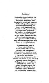 A photocopy of the poem titled The Veteran