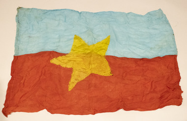 Silk Viet Cong flag for placement over the body of North Vietnamese soldier