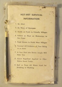Booklet, Hot - Wet Survival Information Booklet