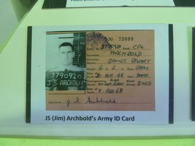 Card - Card, ID, ID Card - Corporal James Archbold