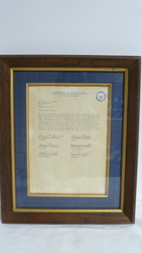 Document, Framed letter
