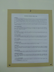 Functional Object, Instructions for the use of rations