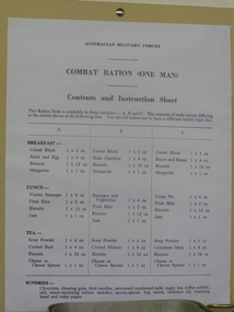 Pamphlet, Combat Ration (one man)
