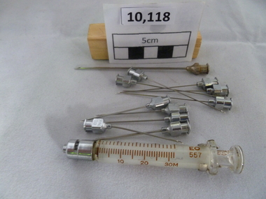 Functional Object, Metal and glass syringe with needles