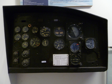 An instrument panel showing numerous dials from the Bell Iroquois UH-1B.