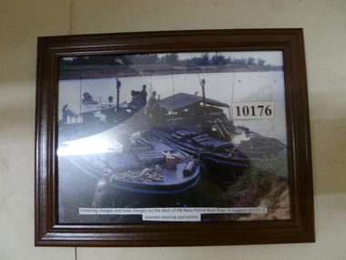 Photograph, Cratering and hose charges on deck VN Navy Patrol Boat supporting Audio, CDT-3 operations