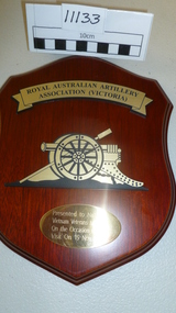 Plaque, Royal Australian Artillery Association (Victoria)