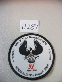 Memorabilia - RAAF patch: Carver and Herbert