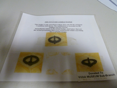 Display Of Designs Of Infantry Combat Badge