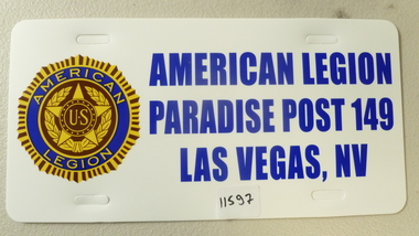 Sign, American Legion Paradise Post 149 Las Vegas. NV